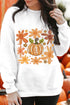 Relaxed Fit Botanical Graphic Crew Neck Sweatshirt