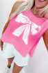 Relaxed Fit Bow Graphic Muscle Tank Top