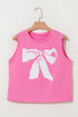 Relaxed Fit Bow Graphic Muscle Tank Top