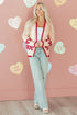 Relaxed Fit Bow Motif Open Front Cardigan