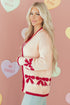 Relaxed Fit Bow Motif Open Front Cardigan