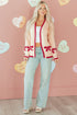 Relaxed Fit Bow Motif Open Front Cardigan