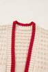 Relaxed Fit Bow Motif Open Front Cardigan