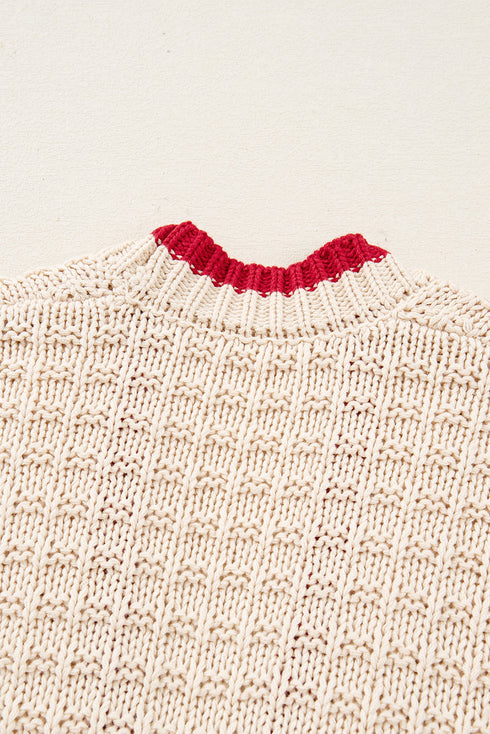 Relaxed Fit Bow Motif Open Front Cardigan