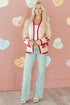 Relaxed Fit Bow Motif Open Front Cardigan