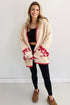 Relaxed Fit Bow Motif Open Front Cardigan