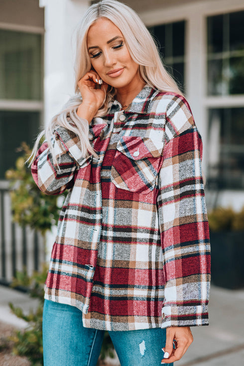 Relaxed Fit Brushed Plaid Button Down Shirt