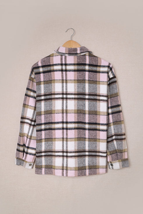 Relaxed Fit Brushed Plaid Button Down Shirt