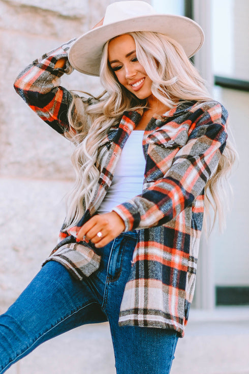 Relaxed Fit Brushed Plaid Button Down Shirt