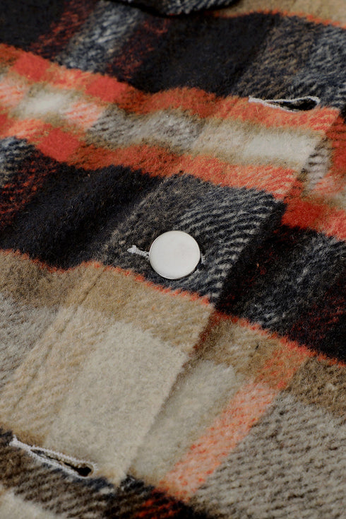 Relaxed Fit Brushed Plaid Button Down Shirt