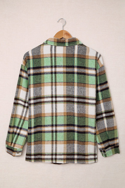 Relaxed Fit Brushed Plaid Button Down Shirt