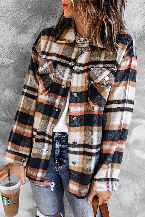Relaxed Fit Brushed Plaid Button Down Shirt