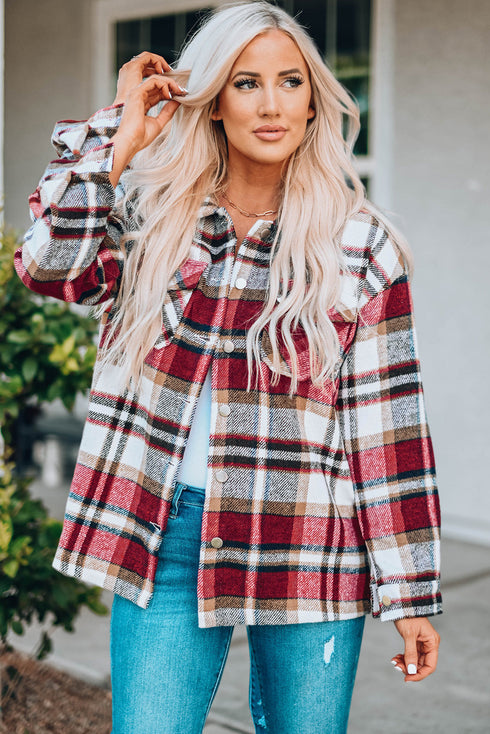 Relaxed Fit Brushed Plaid Button Down Shirt