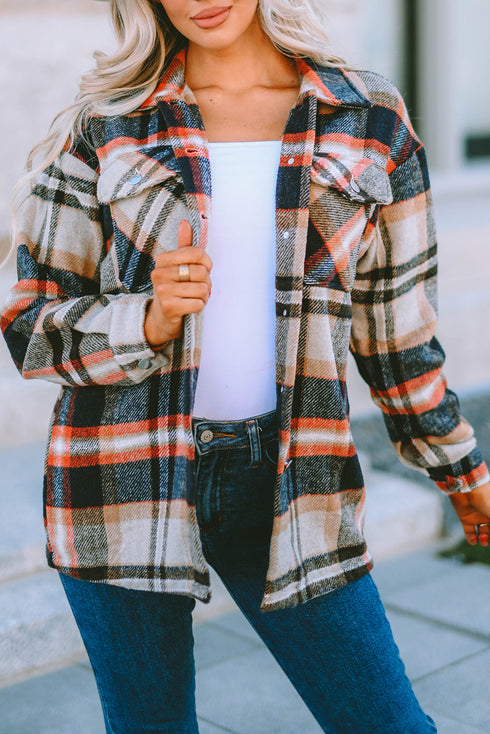 Relaxed Fit Brushed Plaid Button Down Shirt