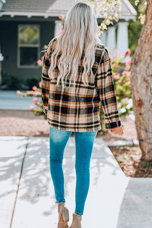 Relaxed Fit Brushed Plaid Button Down Shirt