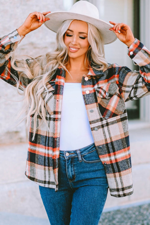 Relaxed Fit Brushed Plaid Button Down Shirt