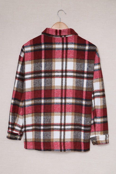 Relaxed Fit Brushed Plaid Button Down Shirt