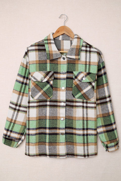 Relaxed Fit Brushed Plaid Button Down Shirt