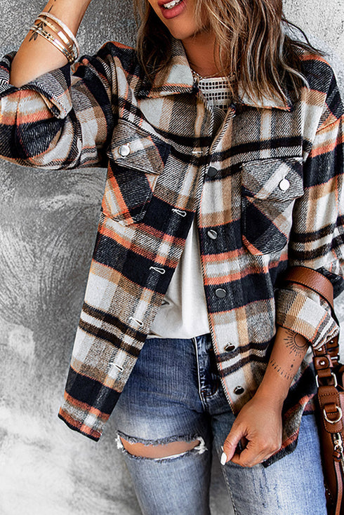 Relaxed Fit Brushed Plaid Button Down Shirt