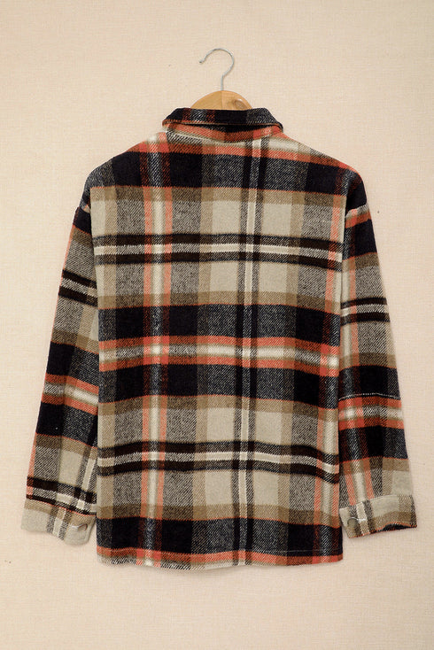 Relaxed Fit Brushed Plaid Button Down Shirt
