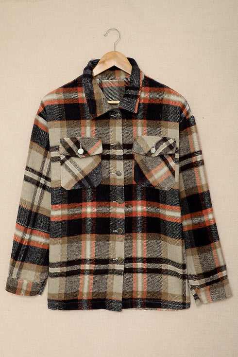 Relaxed Fit Brushed Plaid Button Down Shirt