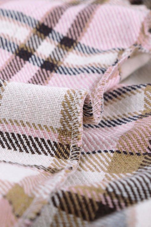 Relaxed Fit Brushed Plaid Button Down Shirt