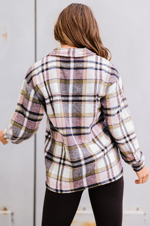 Relaxed Fit Brushed Plaid Button Down Shirt
