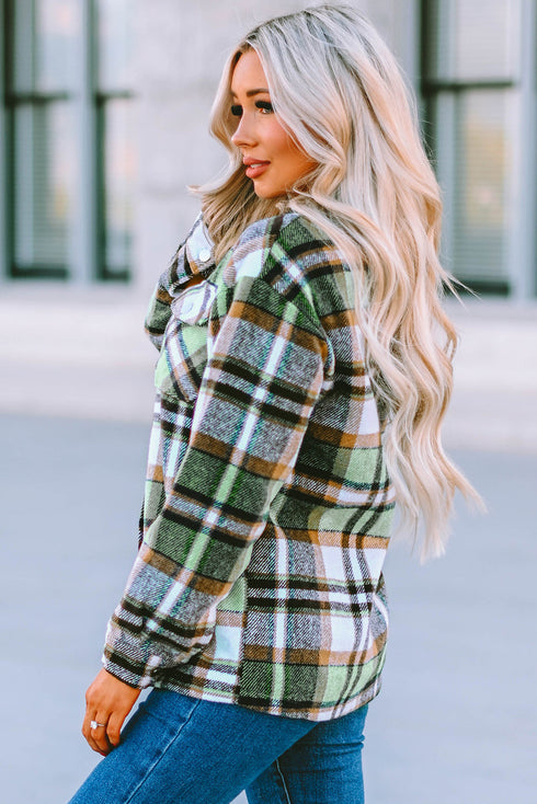 Relaxed Fit Brushed Plaid Button Down Shirt