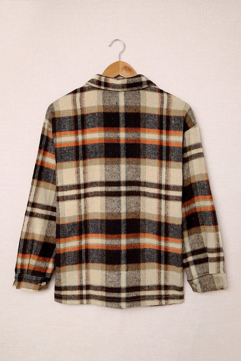 Relaxed Fit Brushed Plaid Button Down Shirt