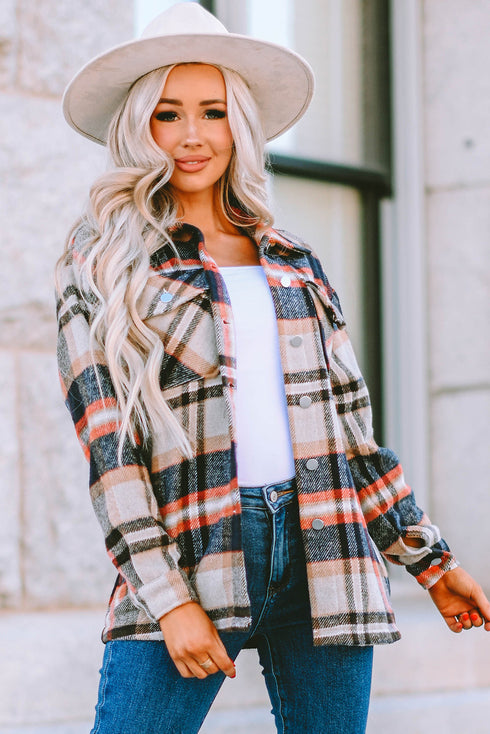 Relaxed Fit Brushed Plaid Button Down Shirt