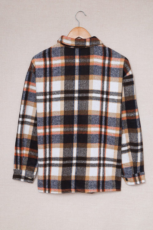 Relaxed Fit Brushed Plaid Button Down Shirt