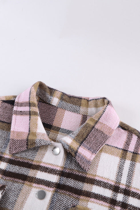 Relaxed Fit Brushed Plaid Button Down Shirt