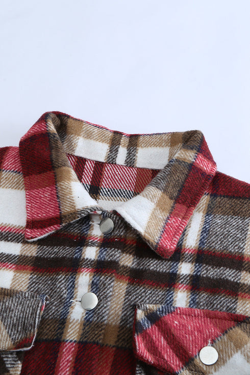 Relaxed Fit Brushed Plaid Button Down Shirt
