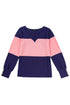 Relaxed Fit Button Accent Textured Sleeve Knit Top