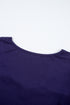 Relaxed Fit Button Accent Textured Sleeve Knit Top