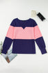 Relaxed Fit Button Accent Textured Sleeve Knit Top