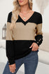 Relaxed Fit Button Accent Textured Sleeve Knit Top