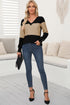 Relaxed Fit Button Accent Textured Sleeve Knit Top