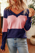 Relaxed Fit Button Accent Textured Sleeve Knit Top