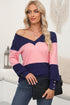 Relaxed Fit Button Accent Textured Sleeve Knit Top
