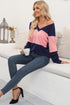 Relaxed Fit Button Accent Textured Sleeve Knit Top