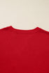 Relaxed Fit Button Accent V Neck Long Sleeve Top