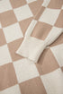 Relaxed Fit Checkerboard Pattern Crew Neck Sweater