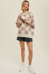Relaxed Fit Checkerboard Pattern Crew Neck Sweater