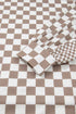 Relaxed Fit Checkerboard Print Lantern Sleeve Hoodie