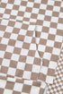 Relaxed Fit Checkerboard Print Lantern Sleeve Hoodie