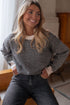 Relaxed Fit Chevron Pattern Crew Neck Sweater