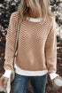 Relaxed Fit Chevron Pattern Crew Neck Sweater