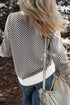 Relaxed Fit Chevron Pattern Crew Neck Sweater