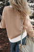 Relaxed Fit Chevron Pattern Crew Neck Sweater